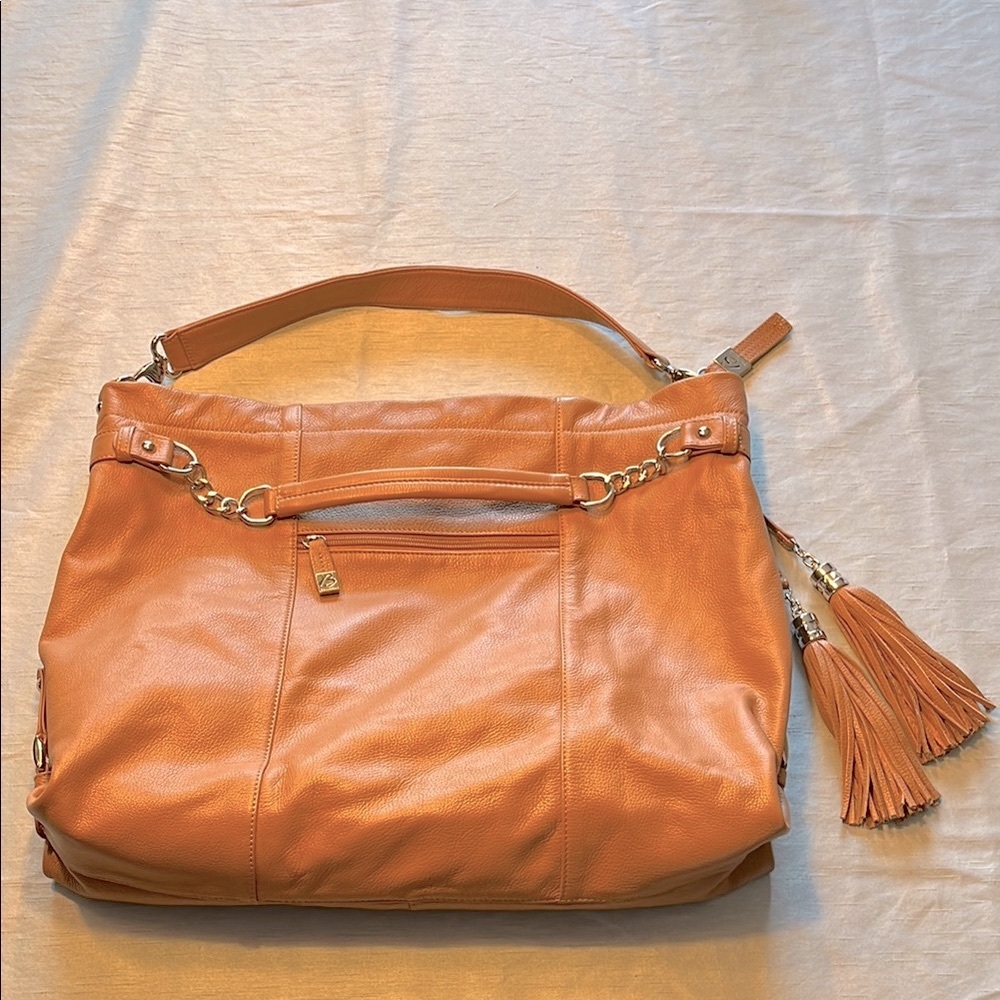 B-Collective by Buxton Elegant Tan Leather Large Hobo Shoulder Bag - Picture 3 of 16